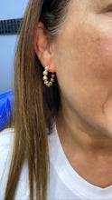 Load image into Gallery viewer, 18k Gold Filled Beaded Hoop Earrings: 6mm Ball, Small/Medium
