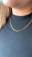 Load image into Gallery viewer, 18k Gold Filled 16 Inch, 3mm Thick, Paper Clip Chain Necklace Supplies Creative, Simplistic Piece, Minimalistic Jewlery
