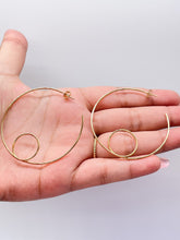 Load image into Gallery viewer, 18k Gold Filled Wirework Loop Open Hoops Earrings
