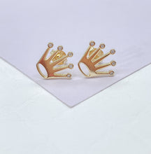 Load image into Gallery viewer, 18k Gold Filled Small Dainty Plain Coronet Stud Earring
