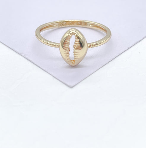18k Gold Filled Dainty, Conch Shell and Fish Tail Dainty Rings