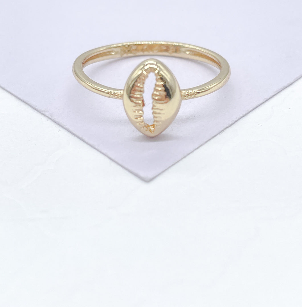 18k Gold Filled Dainty, Conch Shell and Fish Tail Dainty Rings