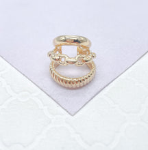 Load image into Gallery viewer, 18k Gold Filled Plain 3 Row Earring Cuff
