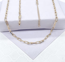 Load image into Gallery viewer, 18k Gold Filled 16 Inch, 3mm Thick, Paper Clip Chain Necklace Supplies Creative, Simplistic Piece, Minimalistic Jewlery

