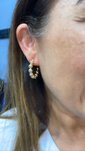 Load image into Gallery viewer, 18k Gold Filled Beaded Hoop Earrings: 6mm Ball, Small/Medium
