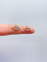 Load image into Gallery viewer, 18k Gold Filled Dainty Mini CZ Evil Eye Charm, Available in 2 Styles
