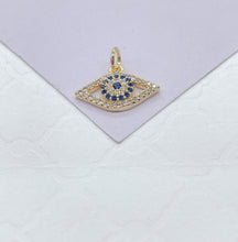 Load image into Gallery viewer, 18k Gold Filled Dainty Mini CZ Evil Eye Charm, Available in 2 Styles
