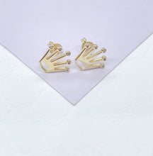 Load image into Gallery viewer, 18k Gold Filled Small Dainty Plain Coronet Stud Earring
