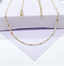 Load image into Gallery viewer, 18k Gold Filled Flat Fancy Sequin Satellite Curb Chain Necklace, For Wholesale, Gift Ideas, Dainty Jewlery, Layering Necklace,
