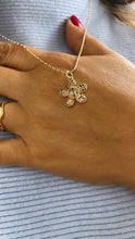 Load image into Gallery viewer, 18k Gold Filled Tiny Chubby Colorful Pave Flower Charm For Jewlery Making
