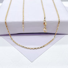 Load image into Gallery viewer, 18k Gold Filled 16 inch 1mm Dainty Open Square Link Box Chain
