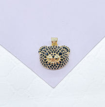 Load image into Gallery viewer, 18k Gold Filled Chunky Bear Head Charm, Available in 4 Different Colors, Animal Charm, Waterproof Jewlery, Hypoallergenic Jewlery
