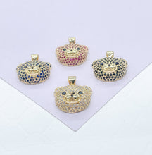 Load image into Gallery viewer, 18k Gold Filled Chunky Bear Head Charm, Available in 4 Different Colors, Animal Charm, Waterproof Jewlery, Hypoallergenic Jewlery
