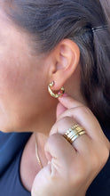 Load image into Gallery viewer, 18k Gold Filled Abstract Bent Smooth Hoop Earrings Available in 2 Sizes
