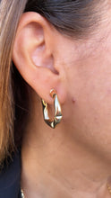 Load image into Gallery viewer, 18k Gold Filled Abstract Bent Smooth Hoop Earrings Available in 2 Sizes
