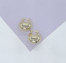 Load image into Gallery viewer, 18k Gold Filled XL Wide Dome Shaped Hoop Closed Earrning
