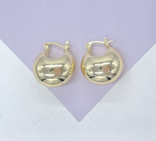 Load image into Gallery viewer, 18k Gold Filled XL Wide Dome Shaped Hoop Closed Earrning

