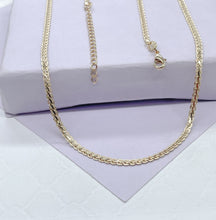 Load image into Gallery viewer, 18k Gold Filled Snake Chain Necklace: 2mm Flat Braid, 16 Inch
