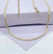 Load image into Gallery viewer, 18k Gold Filled Snake Chain Necklace: 2mm Flat Braid, 16 Inch
