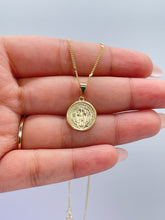 Load image into Gallery viewer, 18k Gold Filled St Benedict Pendant: Engraved Catholic Charm
