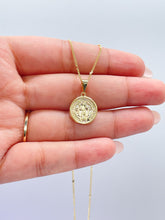 Load image into Gallery viewer, 18k Gold Filled St Benedict Pendant: Engraved Catholic Charm

