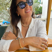 Load image into Gallery viewer, 18k Gold Filled Chunky Bubble Smooth 8mm Open Hoop Earring
