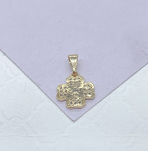 Load image into Gallery viewer, 18k Gold Filled Chuby CZ Pave Four Leaf Clover Pave Pendant, Gift For Her, Irish Clover, Good Luck Charm, Dainty Flower, Clover Jewlery,
