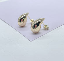 Load image into Gallery viewer, 18k Gold Filled Chunky Round Smooth Chunk XL Tear Drop Earring
