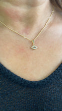 Load image into Gallery viewer, 18k Gold Filled Dainty White &amp; Royal Blue Mini CZ Evil Eye Charm
