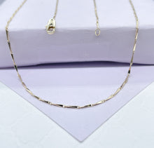 Load image into Gallery viewer, 18k Gold Filled 18 Inch Thin Dainty Long Bar Spear Shaped Link Chain
