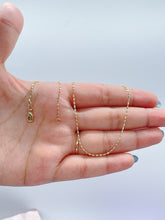 Load image into Gallery viewer, 18k Gold Filled 18 Inches Rectangle Bar Beaded Chain
