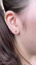 Load image into Gallery viewer, 18k Gold Filled Cross Stud Earrings: Dainty Christian Jewelry

