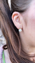 Load image into Gallery viewer, 18k Gold Filled 8mm Plain Simulated Pearl Tiny Huggie Earring
