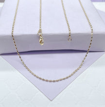 Load image into Gallery viewer, 18k Gold Filled 18 Inches Rectangle Bar Beaded Chain
