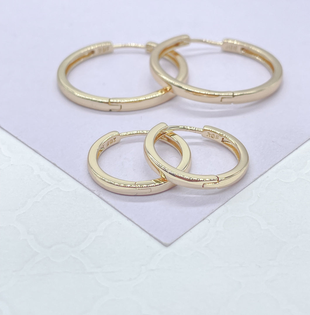 18k Gold Filled Ultra Thin Small Plain Sharp Edged Huggie-Hoop Earrings, Daily Jewlery, Gifts for her, Birthday Gift, Dainty Hoops