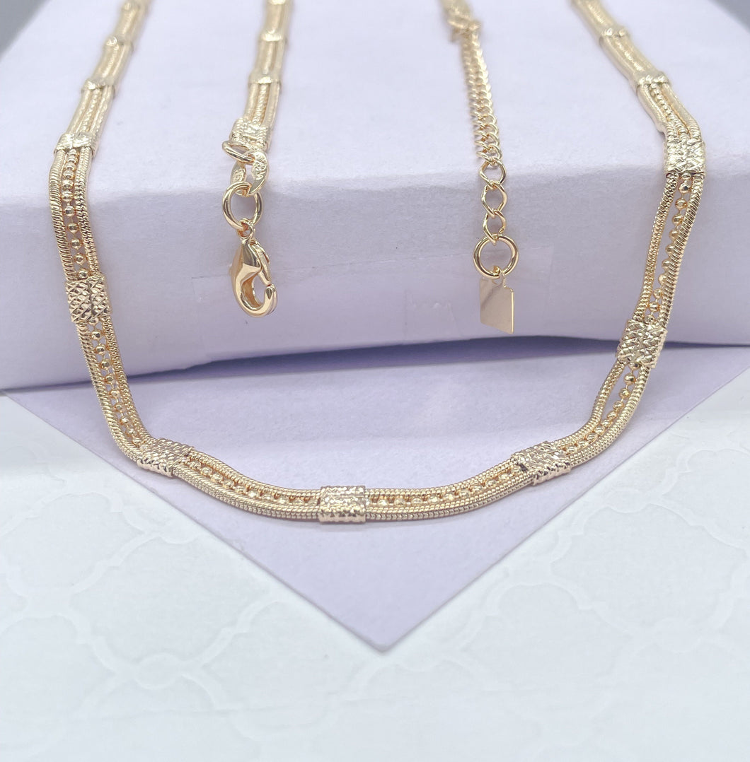18k Gold Filled Specialty Chain, 3 in 1 Interspeed Choker Necklace, Dainty Choker, Wedding Gift, Dainty Necklace, For Her, Minimalist Choker