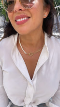 Load image into Gallery viewer, 18k Gold-Filled Paper Clip Pearl Choker: Custom Beaded Chain
