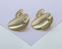 Load image into Gallery viewer, 18k Gold Filled Art Deco Plate Earrings: Handmade Dangle Earrings
