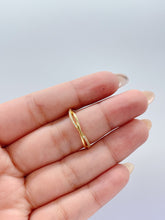 Load image into Gallery viewer, 18k Goldfilled Minimalist Twisted Ring With Micro CZ Pave, Minimalist Ring, Dainty Ring, Twist Ring
