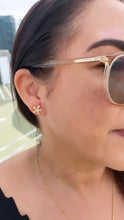 Load image into Gallery viewer, 18k Gold Filled Colorful CZ Flower Stud Earrings: Dainty Floral Studs
