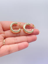 Load image into Gallery viewer, 18k Gold Filled 6.5mm Thick Plain Smooth Open Ended Hoop Earrings
