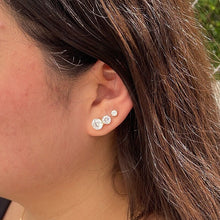 Load image into Gallery viewer, 18k Gold Filled CZ Studs: Dainty Round Earrings, 3 Sizes
