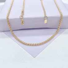 Load image into Gallery viewer, 18K Gold Filled 2mm Wheat Link Tube ,Daily Jewlery, Dainty Necklace,
