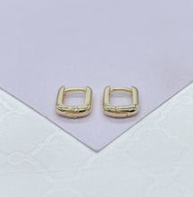 Load image into Gallery viewer, 18k Gold Filled Plain Smooth Dainy Long Bar Huggie Hoop Earring
