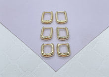 Load image into Gallery viewer, 18k Gold Filled Plain Smooth Dainy Long Bar Huggie Hoop Earring
