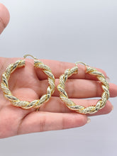 Load image into Gallery viewer, 18k Gold Filled XL Style Smooth Plain Twisted Hoop Earrings Available in 3 Sizes
