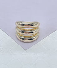 Load image into Gallery viewer, 18k GoldFilled Adjustable Chunky 3-Rowed Dome Ring
