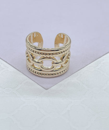 18k GoldFilled Adjustable Chunky Link Ring