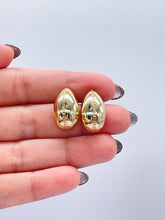 Load image into Gallery viewer, Gorgeous 18k Gold Filled Plain Casted Tear Drop Stud Earrings Dainty Jewelry
