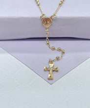 Load image into Gallery viewer, 18k Gold Filled Dainty Bead Fashion Rosary Necklace
